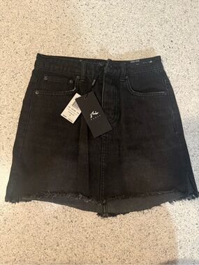 Rusty Black High-Rise Mini Denim Skirt